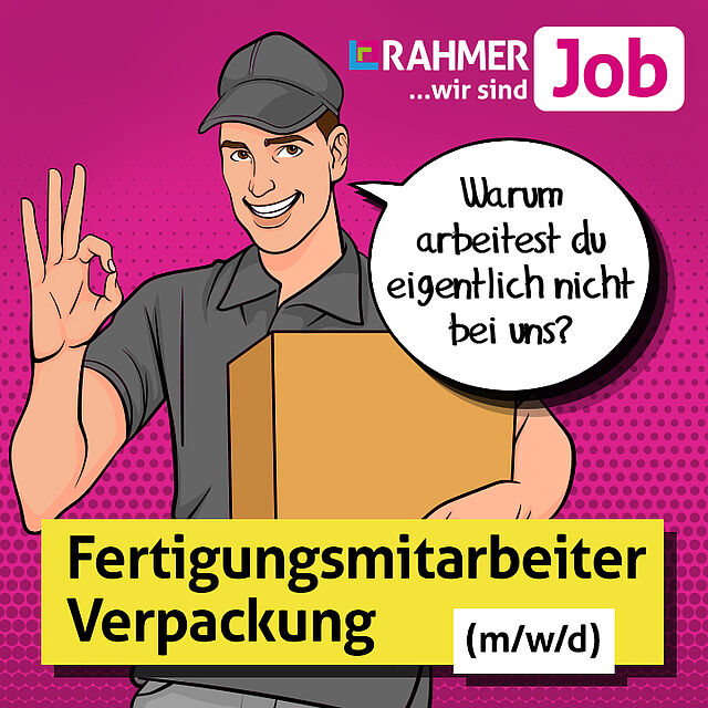 RAHMER Zeitarbeit Job Anzeige Verpacker