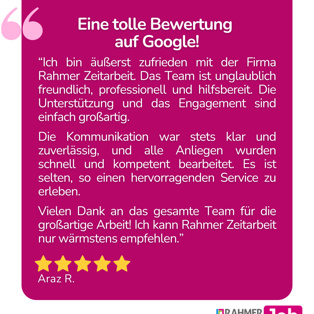 Wir freuen uns über eine weitere wertvolle Google-Bewertung! 