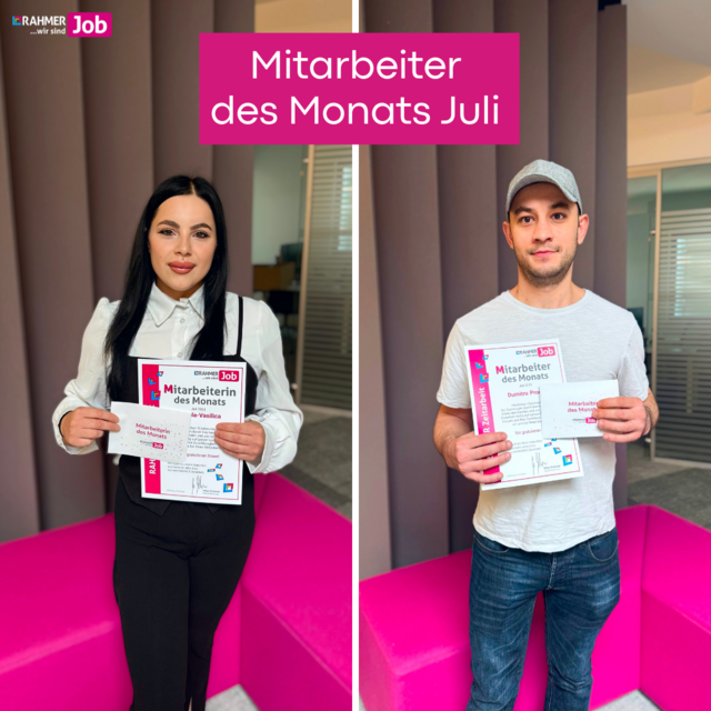 Unsere Mitarbeiter des Monats im Juli