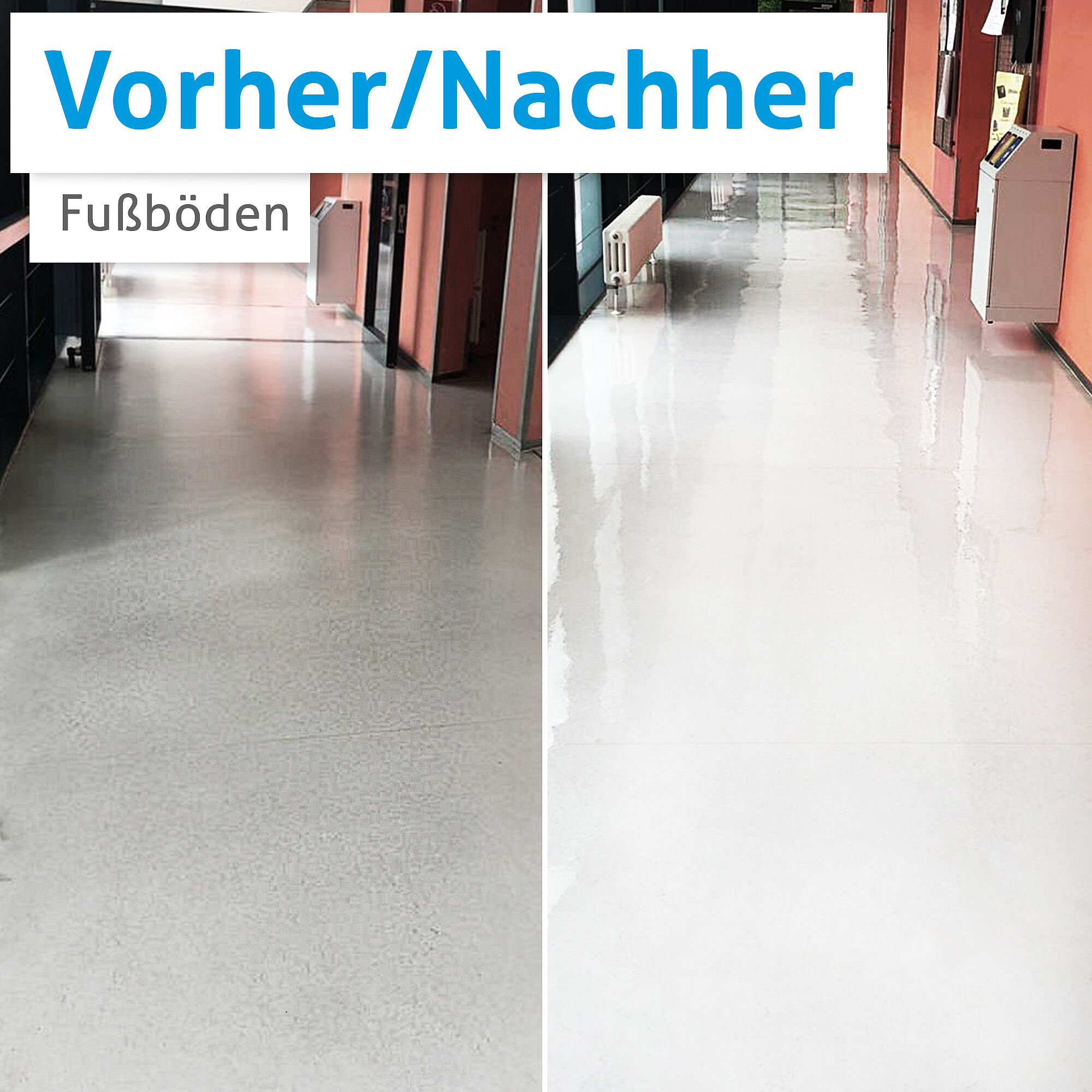 RAHMER Dienstleistungen macht eiskalt sauber - zum Beispiel diesen Fußboden in Nürnberg.